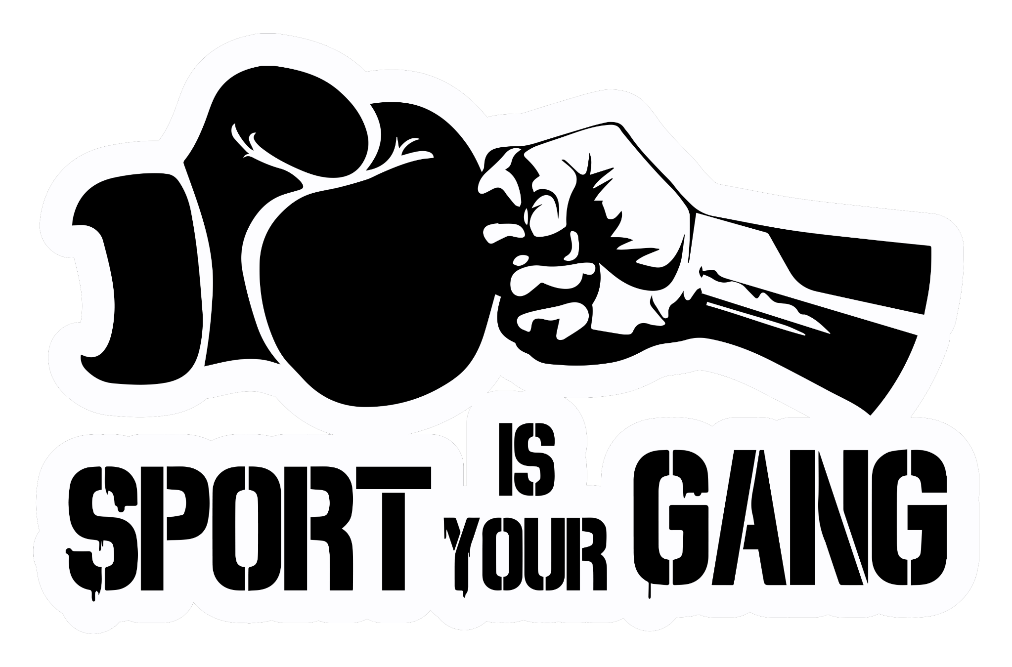 Sport Is Your Gang: a fist meeting a boxing glove